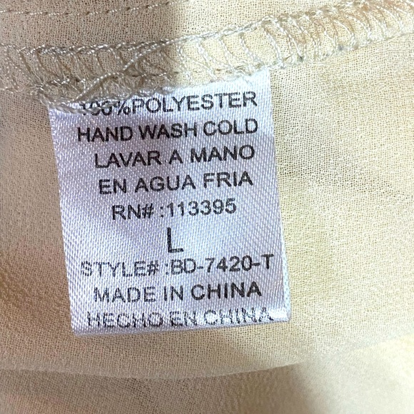 Bizz Cream Colored Ruffle Mini Dress Large - Picture 4 of 4